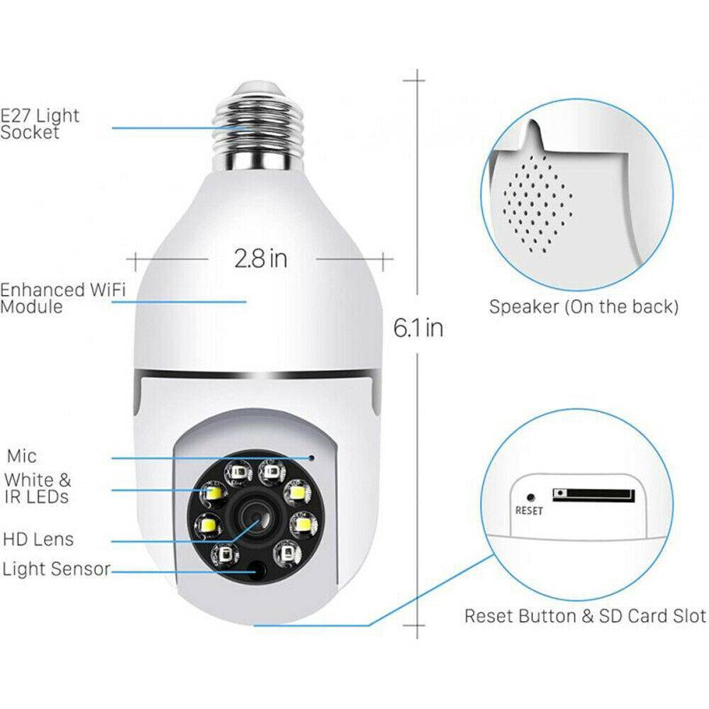 HomeSentinel™ 360° Smart Bulb Security Camera