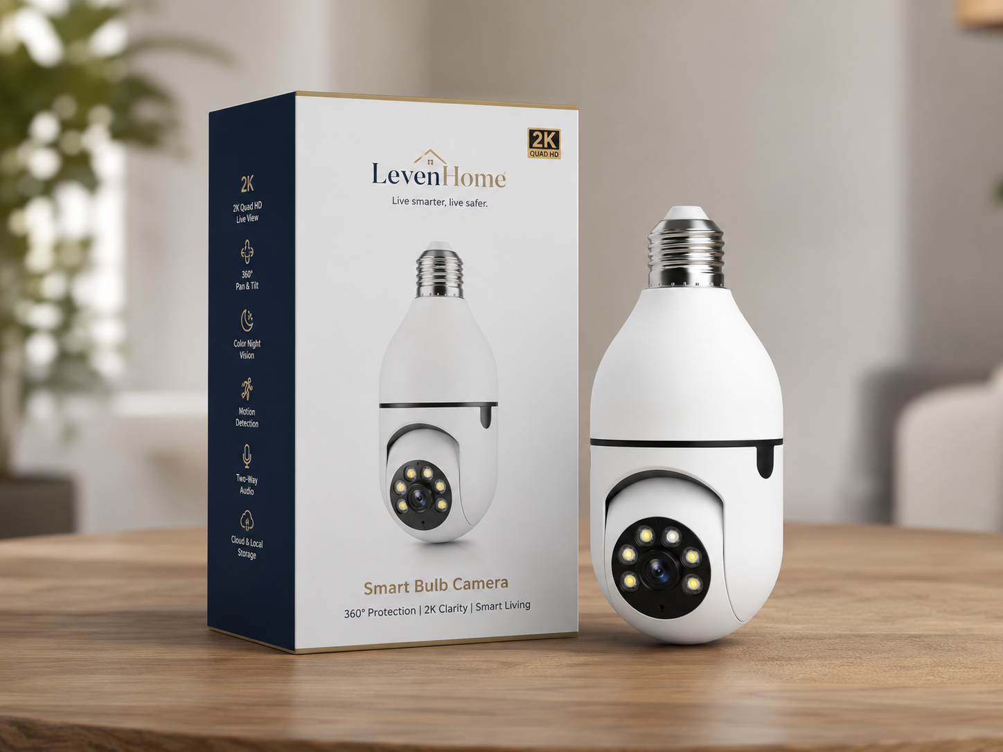 HomeSentinel™ 360° Smart Bulb Security Camera